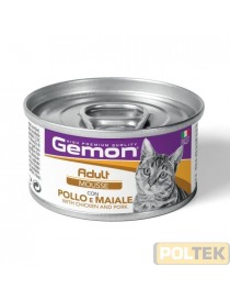 GEMON GATTO UMIDO MOUSSE ADULT POLLO/MAIALE gr.85