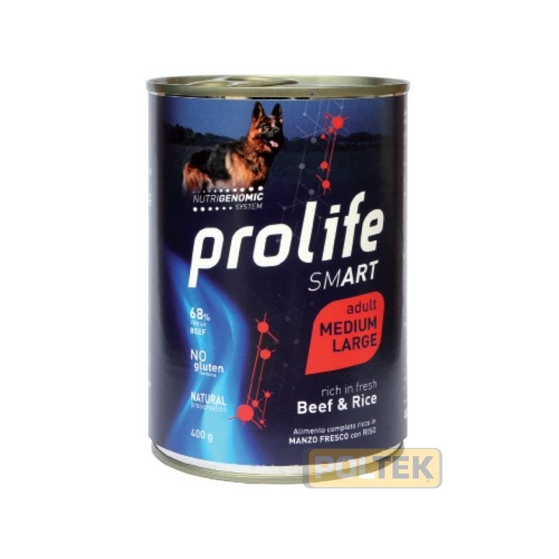 PROLIFE DOG WET LATTINA 400 gr SMART ADULT BEEF & RICE