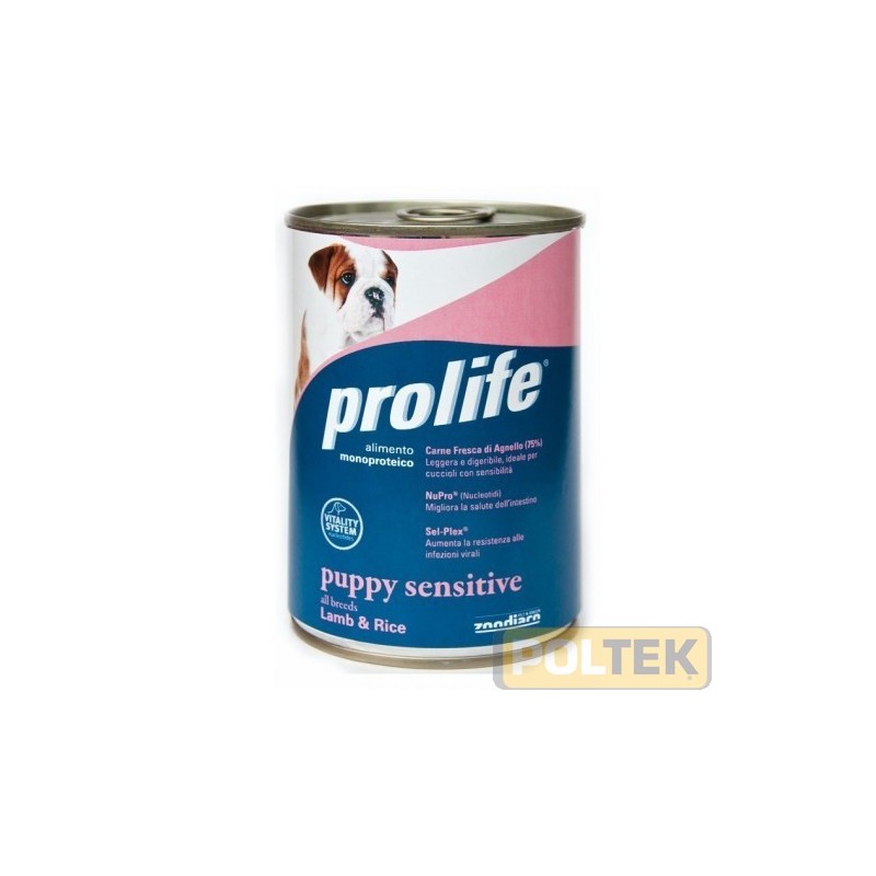 PROLIFE DOG WET LATTINA 400 gr PUPPY SENSITIVE LAMB & RICE