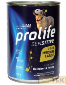 PROLIFE DOG WET LATTINA 400 gr SENSITIVE RENNA & POTATO