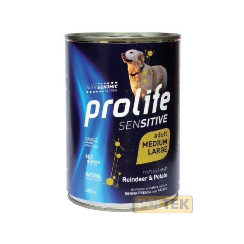 PROLIFE DOG WET LATTINA 400 gr SENSITIVE RENNA & POTATO