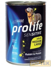 PROLIFE DOG WET LATTINA 400 gr SENSITIVE RABBIT & POTATO