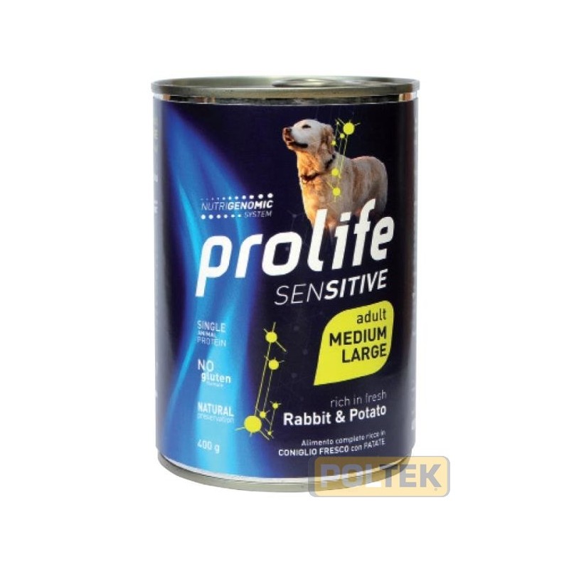PROLIFE DOG WET LATTINA 400 gr SENSITIVE RABBIT & POTATO