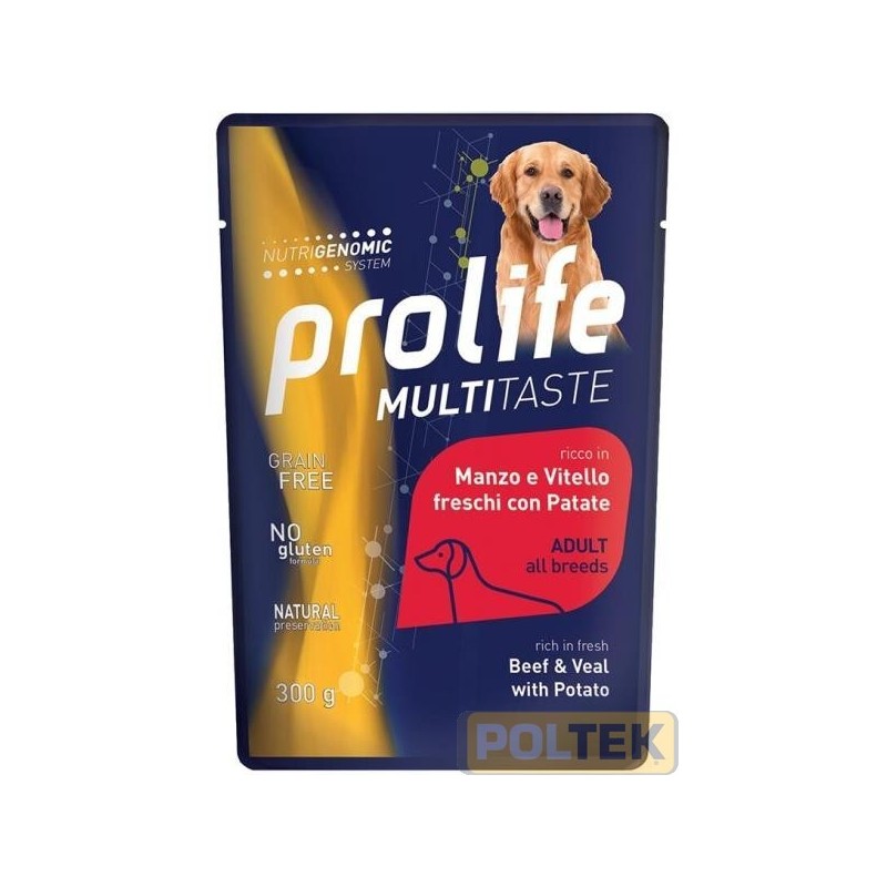 Alimento completo per cani ricco in Carne Fresca di Manzo e Vitello con Patate Senza conservanti, coloranti e aromatizzanti aggi