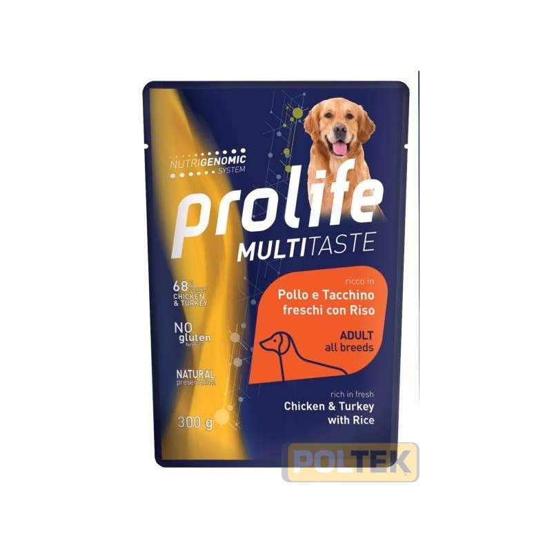 Alimento completo per cani ricco in Carne Fresca di Pollo e Tacchino con Riso Senza conservanti, coloranti e aromatizzanti aggiu