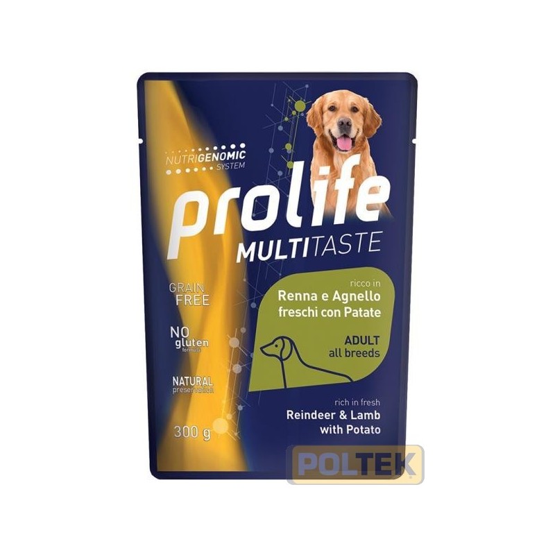 Alimento completo per cani ricco in Carne Fresca di Renna e Agnello con Patate Senza conservanti, coloranti e aromatizzanti aggi