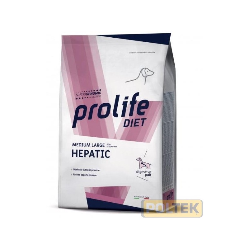 Alimento completo dietetico per il cane adulto di taglia media e grande formulato per il supporto alla funzione epatica in caso 