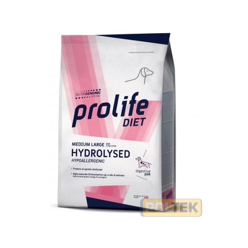 Alimento completo dietetico per il cane adulto di taglia media e grande formulato per la riduzione di intolleranze a ingredienti