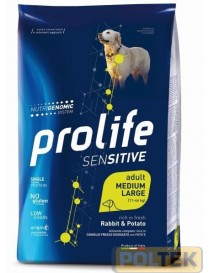 PROLIFE DOG SENSITIVE RABBIT & PATATE 10 KG