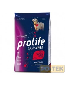 PROLIFE DOG GRAIN FREE SENSITIVE BEEF&POTATO M/L 10Kg