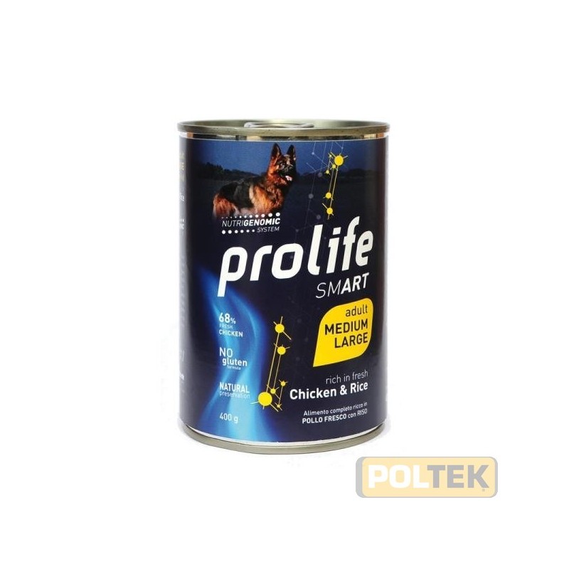 PROLIFE DOG WET LATTINA 400 gr SMART POLLO CON RISO ML