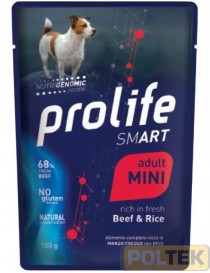 PROLIFE DOG WET BUSTA gr 100 SMART ADULT BEEF & RISO