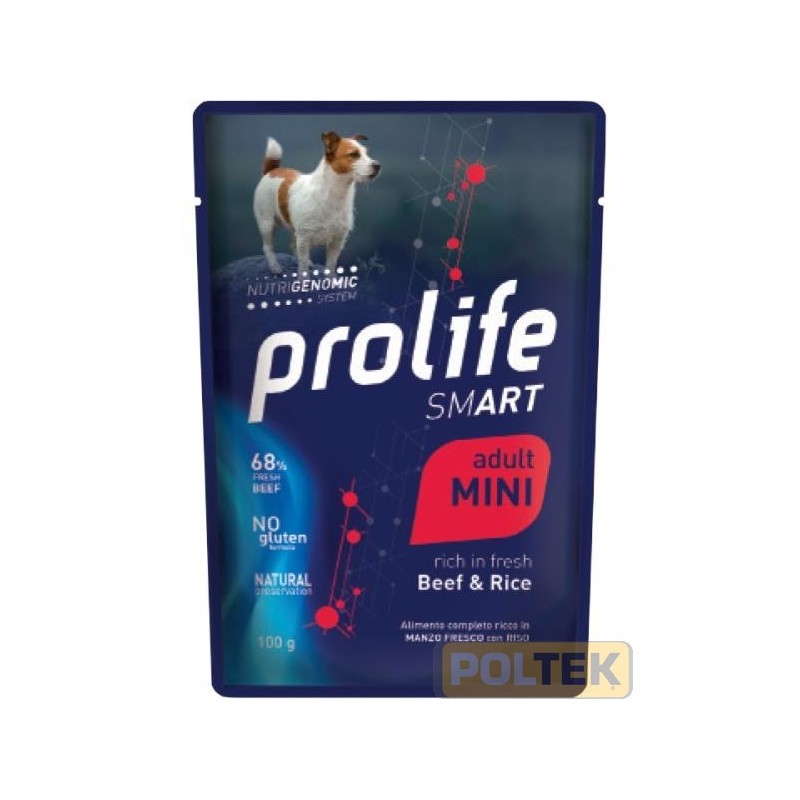 PROLIFE DOG WET BUSTA gr 100 SMART ADULT BEEF & RISO