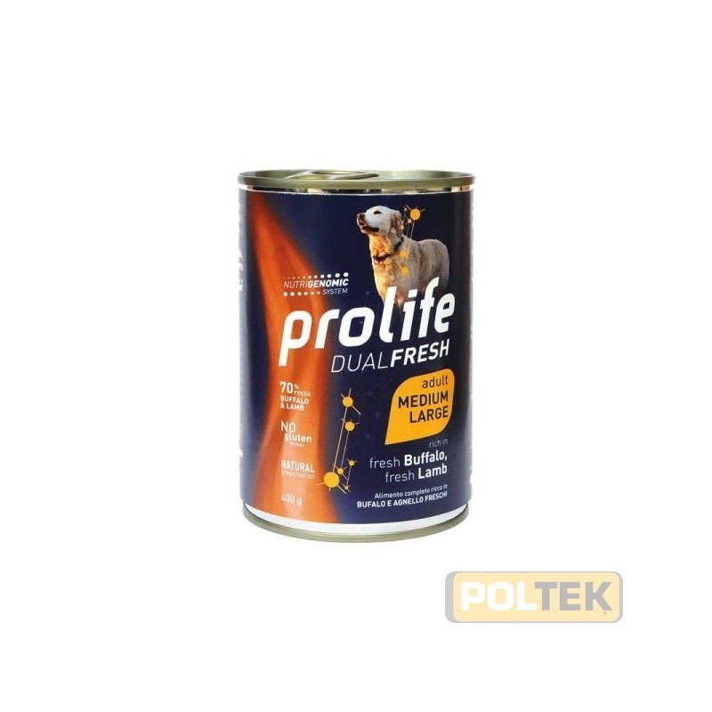 PROLIFE DOG WET LATTINA 400 gr DUALFRESH AGNELLO/BUFALO
