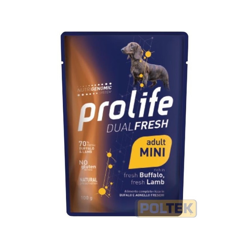 PROLIFE DOG WET BUSTA gr 100 DUALFRESH BUFALO/AGNELLO