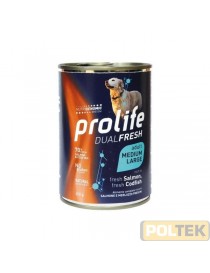 PROLIFE DOG WET LATTINA 400 gr DUALFRESH SALMONE/MERLUZZO