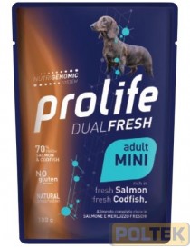 PROLIFE DOG WET BUSTA gr 100 DUALFRESH SALMONE/MERLUZZO