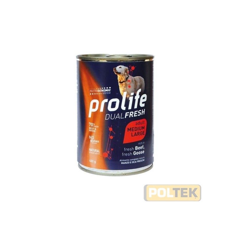 PROLIFE DOG WET LATTINA 400 gr DUALFRESH MANZO/OCA