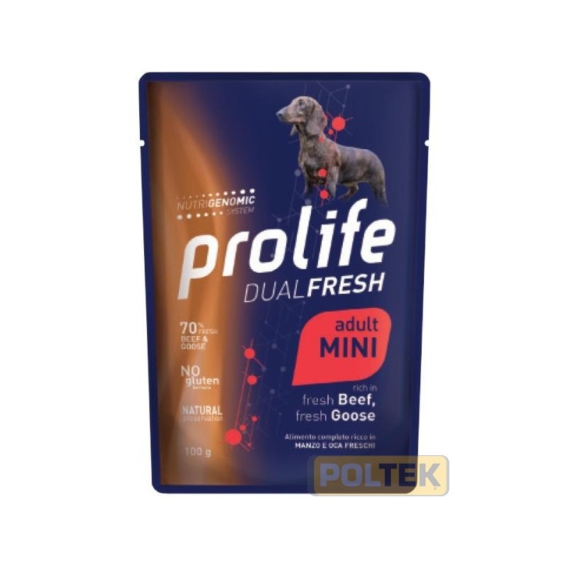 PROLIFE DOG WET BUSTA gr 100 DUALFRESH MANZO/OCA
