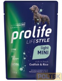 PROLIFE DOG WET BUSTA gr 100 LIFESTYLE CODFISH&RICE