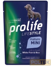PROLIFE DOG WET BUSTA gr 100 LIFESTYLE MATURE W. FISH & RIS