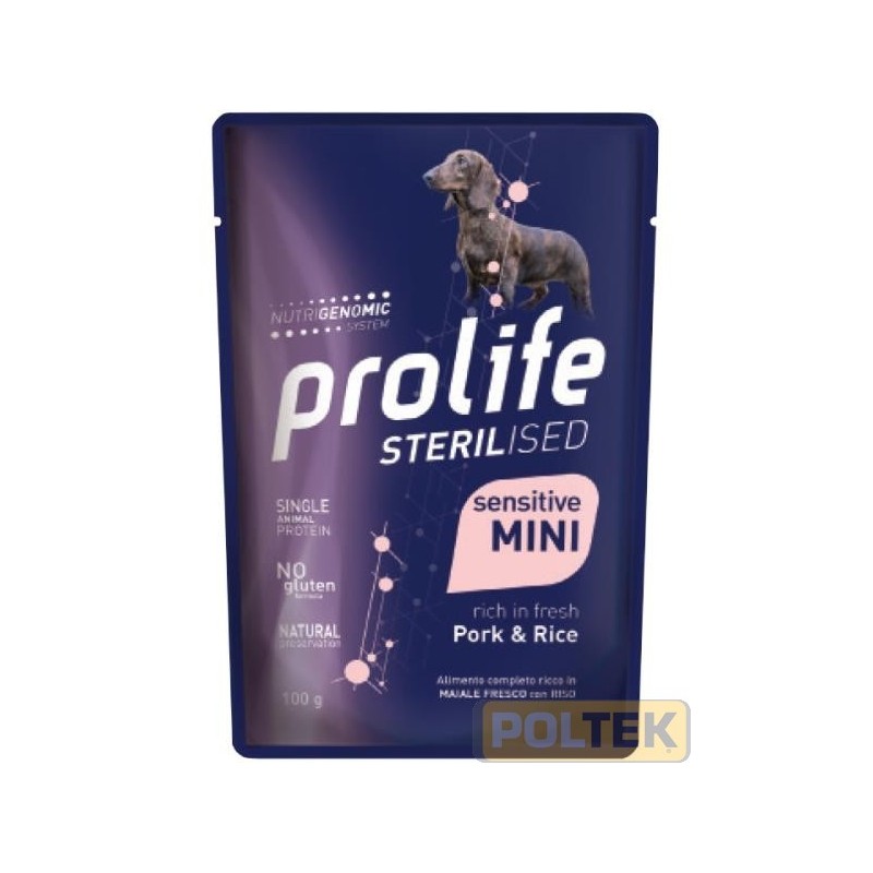 PROLIFE DOG WET BUSTA gr 100 STERILISED PORK & RICE