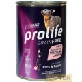 PROLIFE DOG WET LATTINA 400 gr GRAIN FREE SENS PORK&POTAT