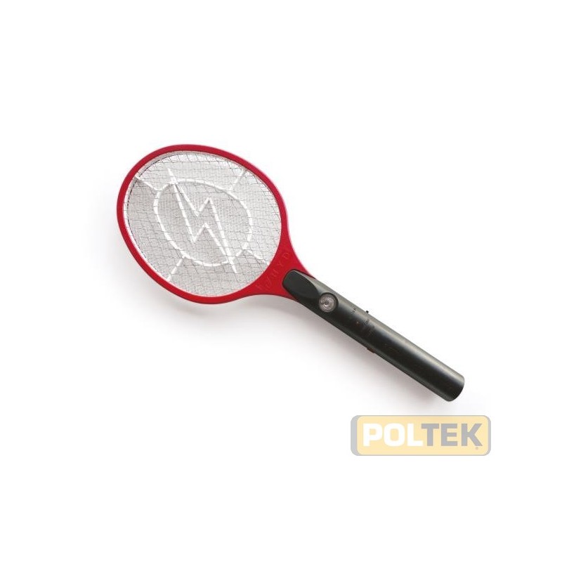 Racchetta elettronica a tripla rete per per fulminare con una scarica elettrica mosche, zanzare ed insetti volanti in completa s