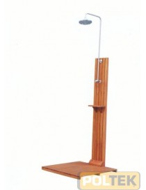 DOCCIA LEGNO CON PEDANA E PORTAOGGETTI 80x80x220