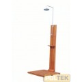 DOCCIA LEGNO CON PEDANA E PORTAOGGETTI 80x80x220