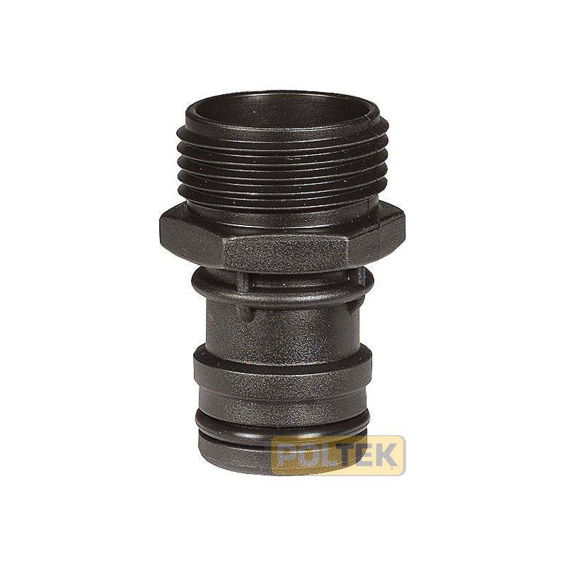 Consente di collegare un tubo equipaggiato con portagomma a scatto a pompe e irrigatori con ingresso acqua filettato femmina da 