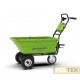 La carriola da giardino semovente di Greenworks a tre ruote è comoda ed utile per il trasporto durante i lavori pesanti per il 