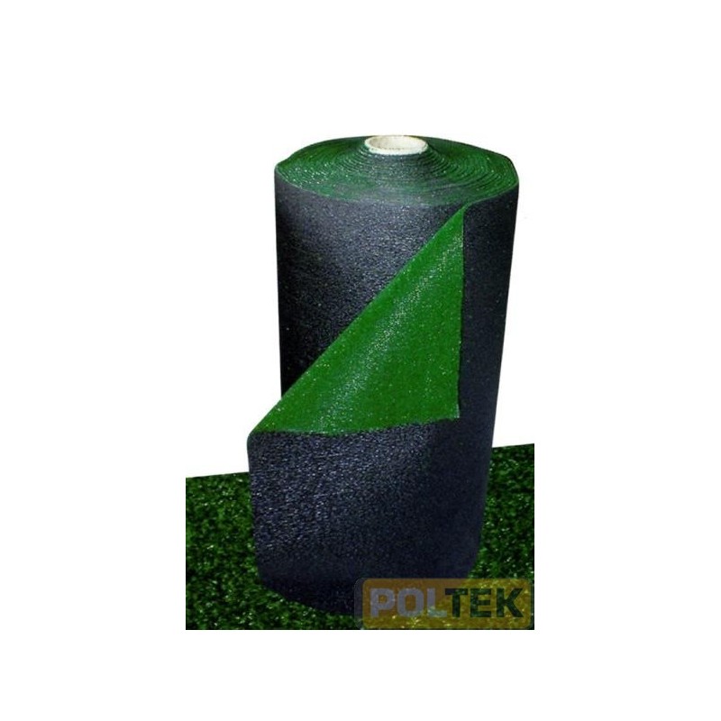 Prato artificiale in polipropilene con fondo in lattice. Basso spessore (circa 8 mm), perfetto per terrazze e bordo piscina. Non