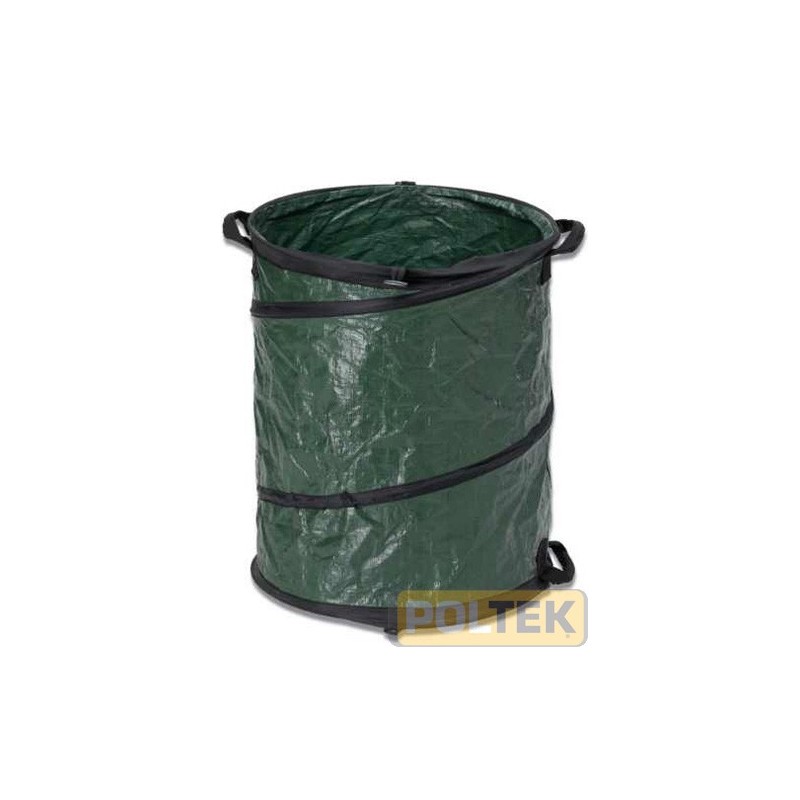 Sacco ripiegabile in polietilene, particolarmente pratico per utilizzi saltuari, per oggetti leggeri (carta, stracci, foglie, ec