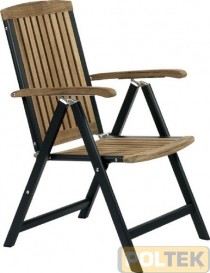SEDIA IN ALLUMINIO E LEGNO TEAK RECLINABILE