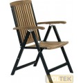 SEDIA IN ALLUMINIO E LEGNO TEAK RECLINABILE