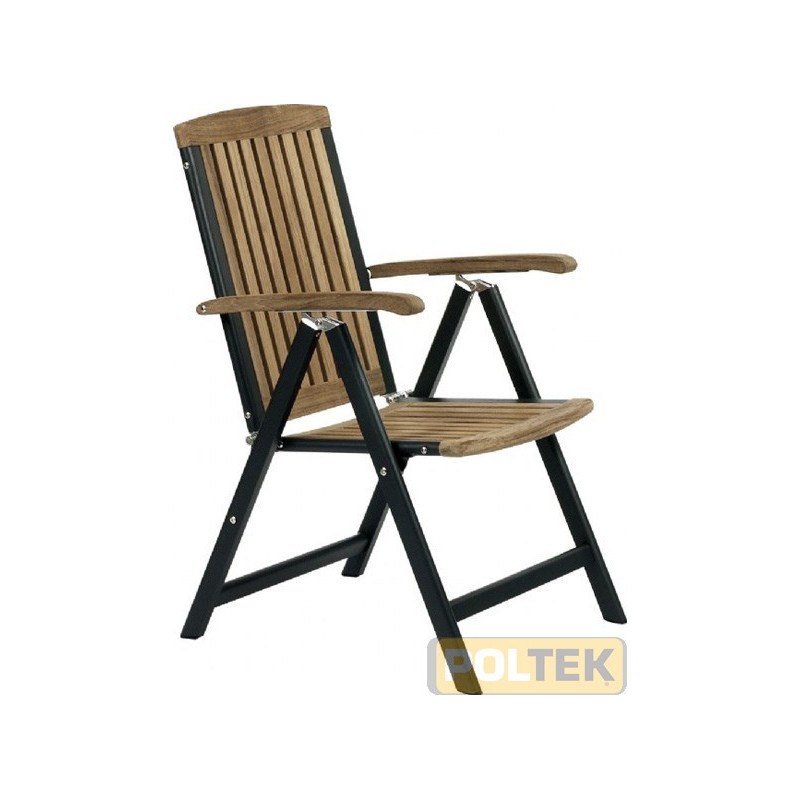 SEDIA IN ALLUMINIO E LEGNO TEAK RECLINABILE