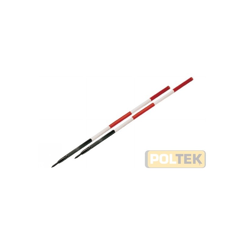 Palina per geometra in termoplastico ottagonale, diametro mm.28, h. mt.1,60, con puntale in acciaio.