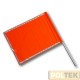 Bandiera segnaletica arancione fluorescente double face nylon con fasce rifrangenti cm. 80x60, manico in alluminio.