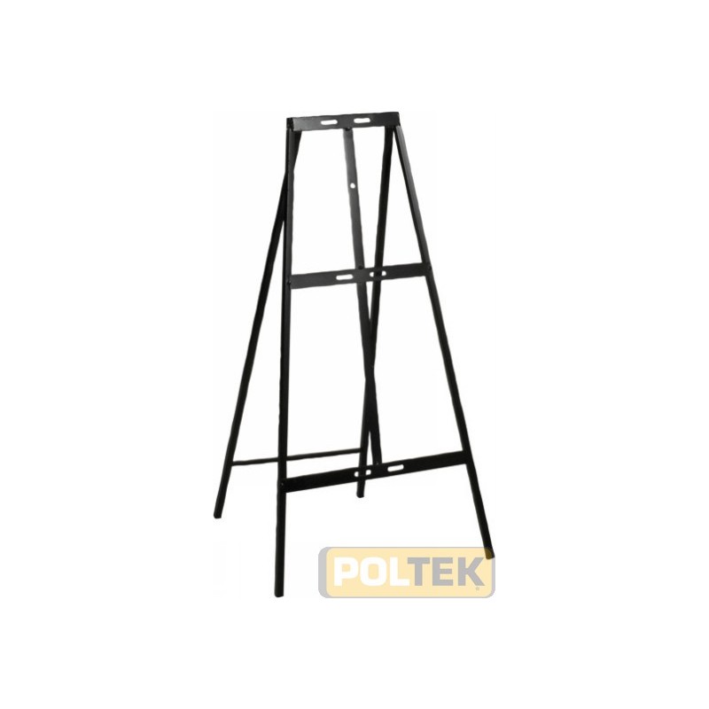 Cavalletto portasegnale a libro, verniciato a fuoco di colore nero, costruito in scatolato 15x15 mm con 4 gambe per una maggiore