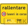 SEGNALE METALLICO CANTIERE RALLENTARE LAVORI cm 120x90