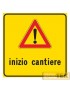 SEGNALE METALLICO "INIZIO CANTIERE" cm 60x60