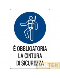 CARTELLO ALL. "OBBLIGO USO CINTURA SICUREZZA" cm 20x30