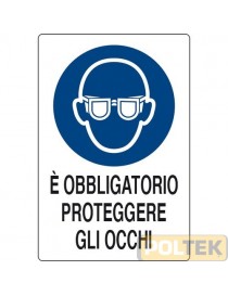 CARTELLO ALL. "OBBLIGO PROTEGGERE OCCHI" cm 20x30