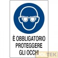 CARTELLO ALL. "OBBLIGO PROTEGGERE OCCHI" cm 20x30