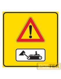 SEGNALE METALLICO CANTIERE PERICOLO MEZZI LAVORO cm 60x60