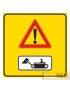 SEGNALE METALLICO CANTIERE PERICOLO MEZZI LAVORO cm 60x60