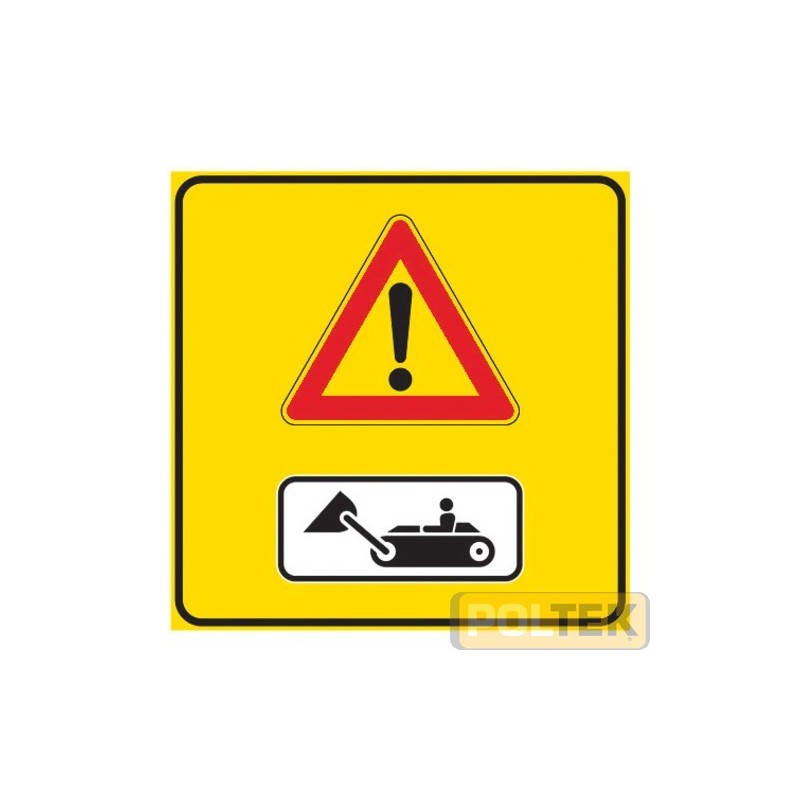 SEGNALE METALLICO CANTIERE PERICOLO MEZZI LAVORO cm 60x60