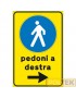 SEGNALE METALLICO CANTIERE "PEDONI A DESTRA" cm 40x60