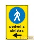 SEGNALE METALLICO CANTIERE "PEDONI A SINISTRA" cm 40x60